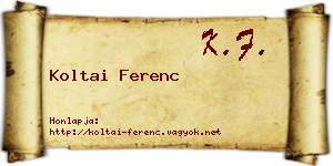 Koltai Ferenc névjegykártya